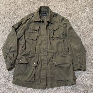 Banana Republic Military Field Chore Jacket Medium Cargo Pocket Canvas Womens M